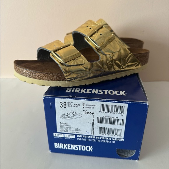 Birkenstock Arizona Leather Bronze Soft Footbed Sandal. Rare. Size: 7, 38 - Picture 12 of 13
